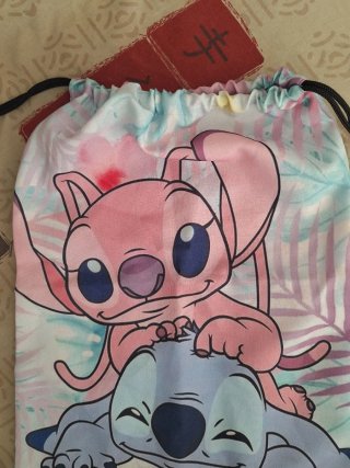 Mochila cordón Stitch y Angel Disney