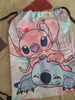 Mochila cordón Stitch y Angel Disney