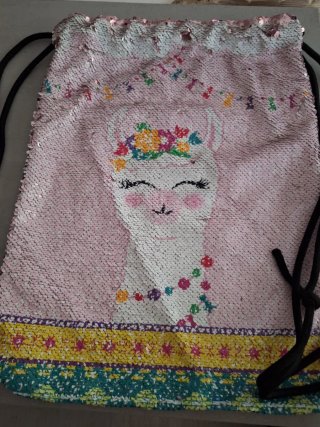 Mochila Llama Lentejuelas Reversibles