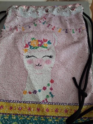 Mochila Llama Lentejuelas Reversibles