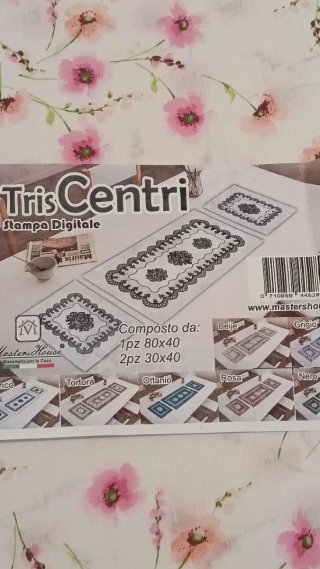 Tris Centrini Shabby Chic Rosa Bianco