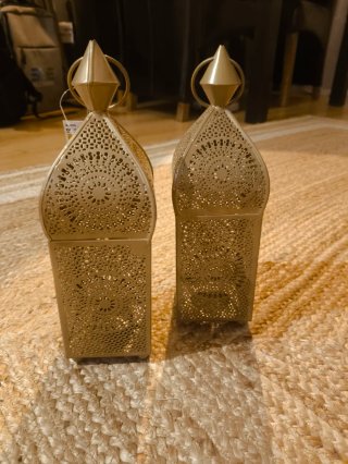 2 Faroles Dorados Decorativos