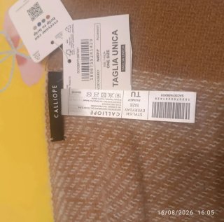 Sciarpa Calliope a quadri beige e marrone