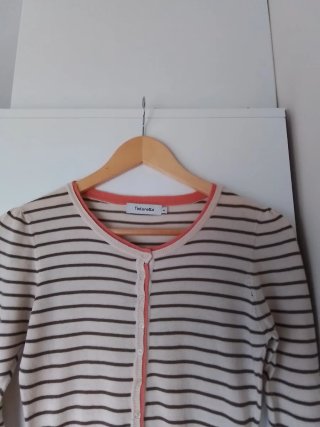 Jersey fino Tintoretto rayas beige y marrón