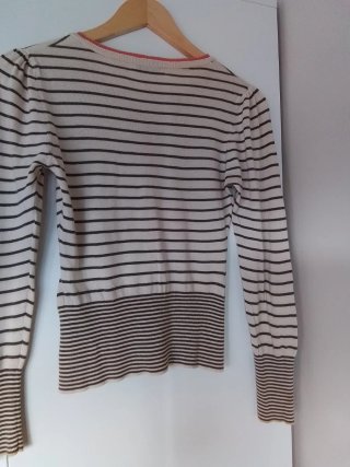Jersey fino Tintoretto rayas beige y marrón