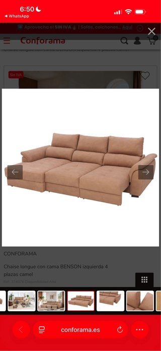 Chaise longue BENSON 4 plazas izquierda