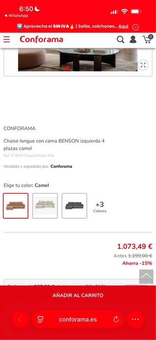 Chaise longue BENSON 4 plazas izquierda