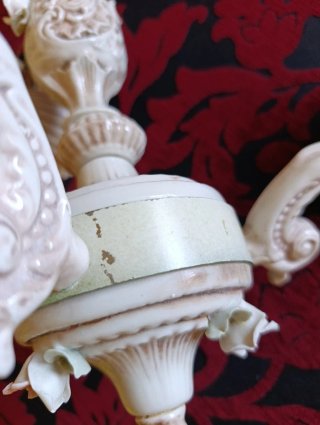 Lampadario vintage ceramica decorato