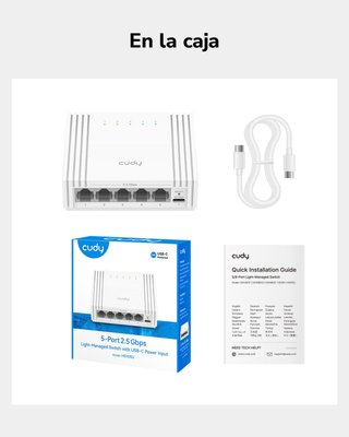 CUDY HS105U Switch 5 Puertos 2.5G USB‑C Blanco