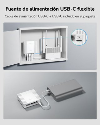 CUDY HS105U Switch 5 Puertos 2.5G USB‑C Blanco