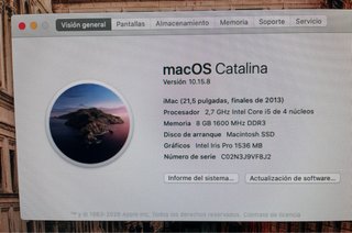 iMac 21,5 2013 Plata