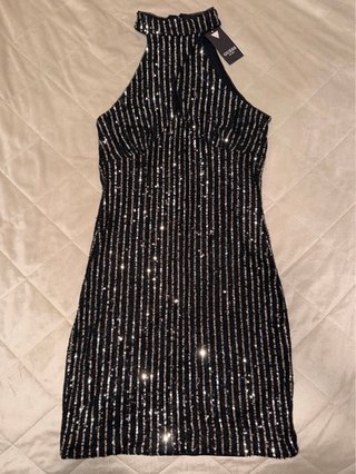 Vestido de fiesta lentejuelas con brillo Guess