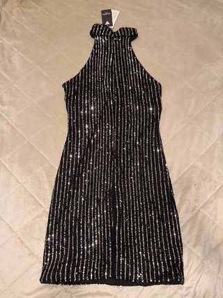 Vestido de fiesta lentejuelas con brillo Guess