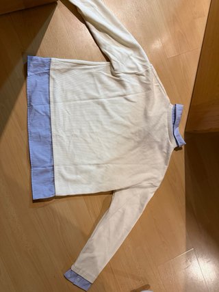 Jersey beige con camisa azul L