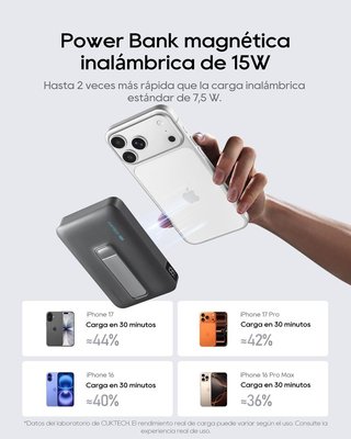 CUKTECH PowerBank 10000mAh Qi2 15W PD 30W USB‑C