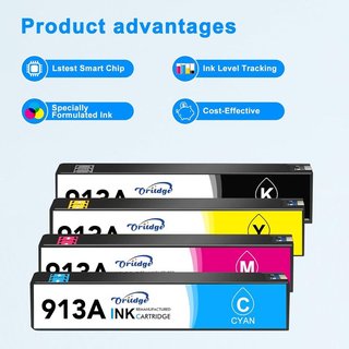 Oritdge 913A 4x tinta alta capacidad HP PageWide