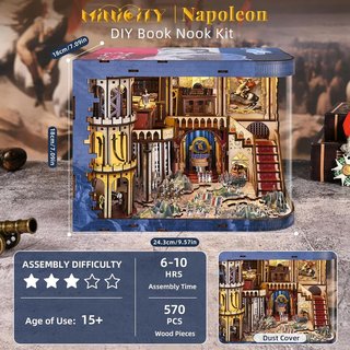 MINICITY Kit casa muñecas BookNook Napoleon LED