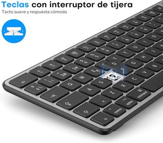 OMOTON Teclado Ratón BT Mac 3 Canales QWERTY ES