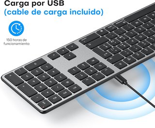 OMOTON Teclado Ratón BT Mac 3 Canales QWERTY ES