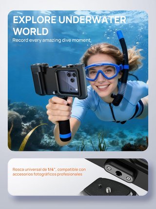 FOCUSOR Funda IPX8 15M 360° Buceo Universal