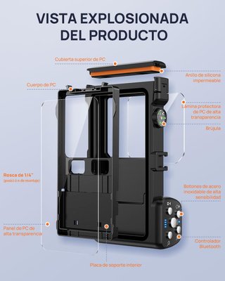 FOCUSOR Funda IPX8 15M 360° Buceo Universal