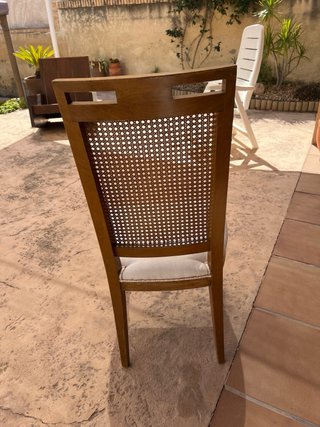 Set di 5 sedie da pranzo con schienale a griglia