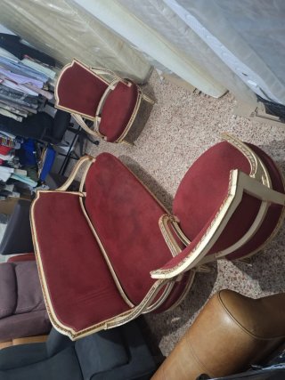 Conjunto Sofá y Sillones Vintage Rojo