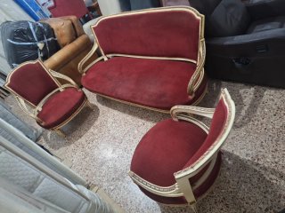 Conjunto Sofá y Sillones Vintage Rojo