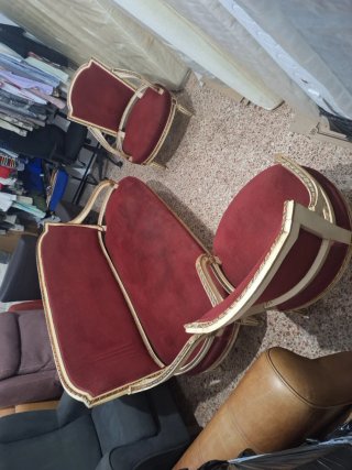 Conjunto Sofá y Sillones Vintage Rojo
