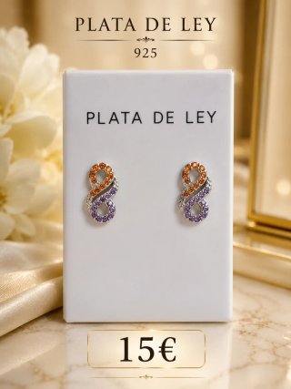 Pendientes infinito Plata de Ley 925