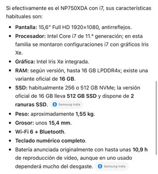 Portátil Samsung Argento