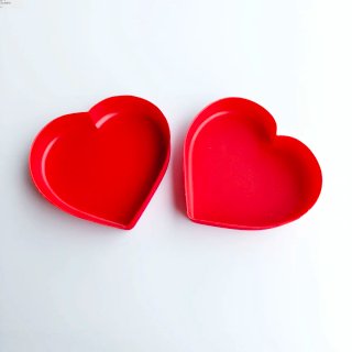 Caja Corazón Terciopelo Rojo