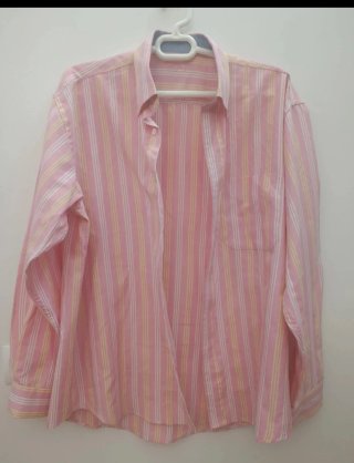 Camisa Rayas Rosa y Amarillo Talla XL