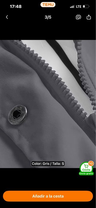 Chaqueta impermeable gris Talla XL