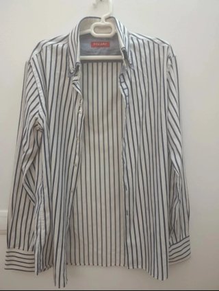 Camisa de rayas DESCARO azul y blanco