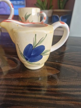 Juego de café de cerámica pintado a mano