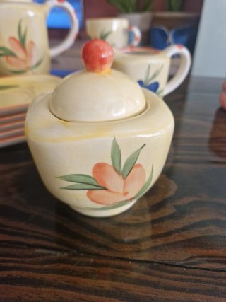 Juego de café de cerámica pintado a mano