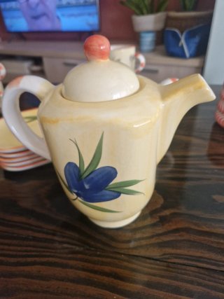 Juego de café de cerámica pintado a mano