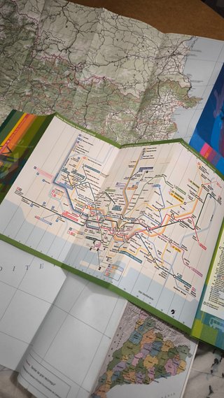 Lote Antiguos folletos y guías Tren Barcelona
