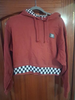 Sudadera Vans corta Talla M granate