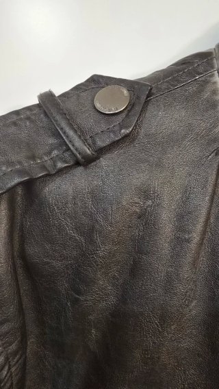 Cazadora Piel Gris Bershka Talla XL