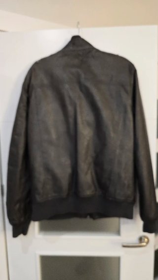 Cazadora Piel Gris Bershka Talla XL