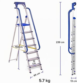 HOSTRÖM Escalera de Tijera de 7 peldaños Secure