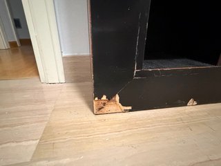 Aparador consola madera lacada en negro envejecido