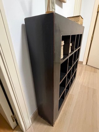 Aparador consola madera lacada en negro envejecido