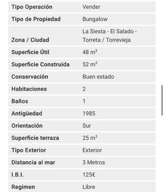 Bungalow en venta en Torretas (Torrevieja)