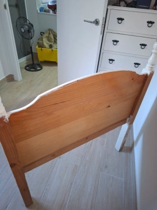 Cabecero cama madera blanco 90