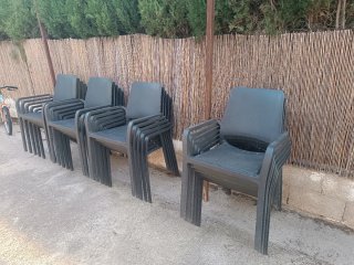 Set di sedie da terrazzo impilabili