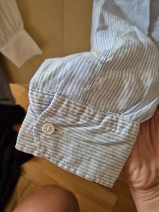 Camisa lino rayas Massimo Dutti azul/blanco