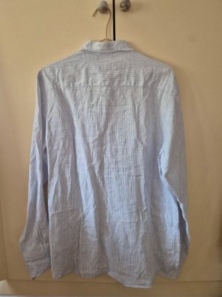 Camisa lino rayas Massimo Dutti azul/blanco